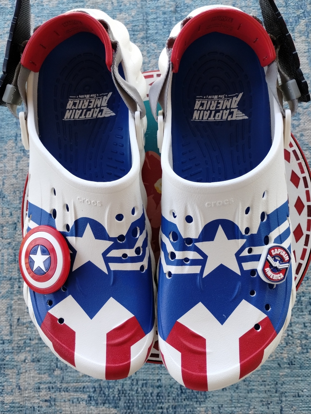 CROCS Marvel Captain America Echo Graphic Clogs Size 14 Sam Wilson America's 250